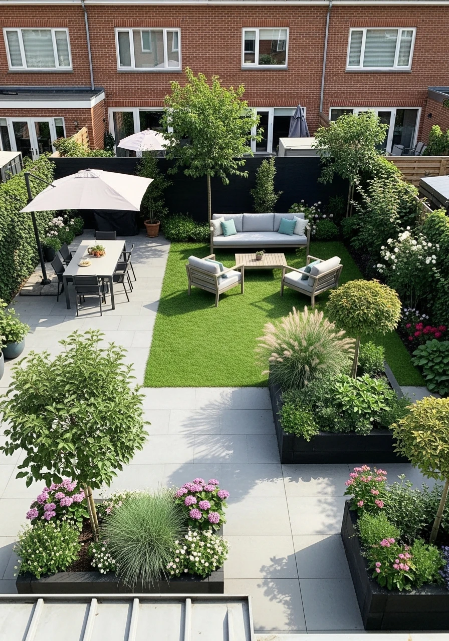 Zoned Backyard Garden With Multiple Areas