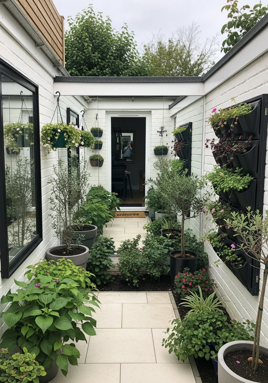 Small Backyard Garden With Mirror Illusion Walls