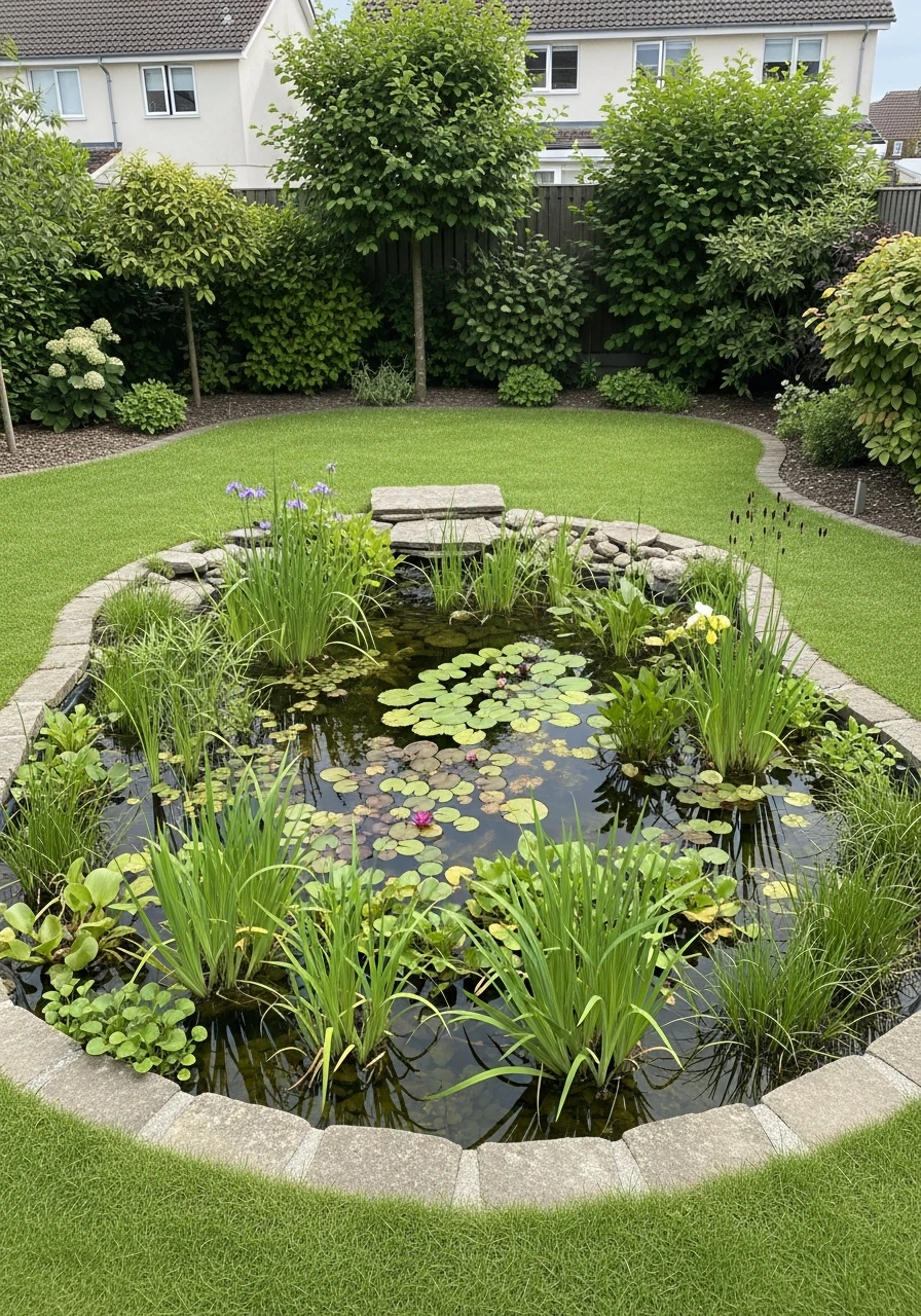 Water Feature Oasis With Aquatic Plants