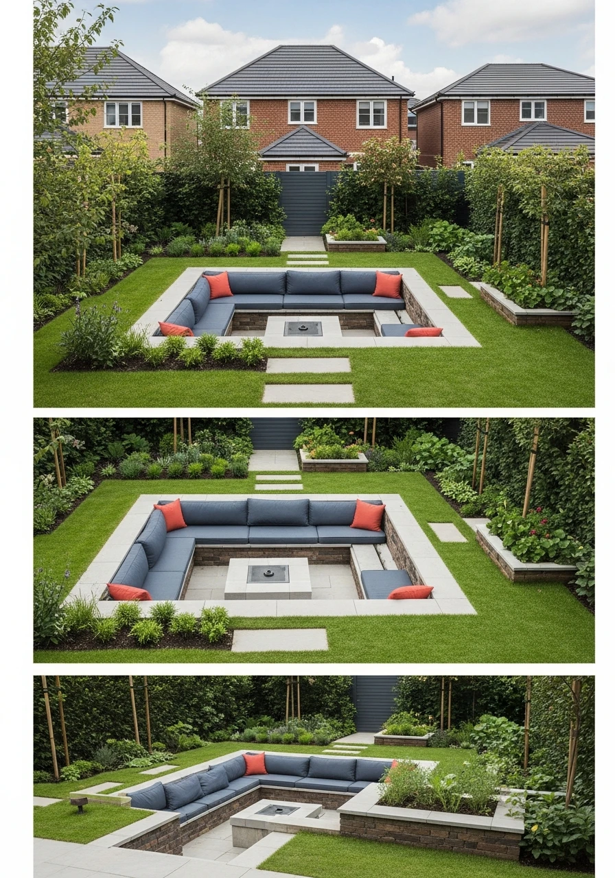 Backyard Garden With Sunken Conversation Pit