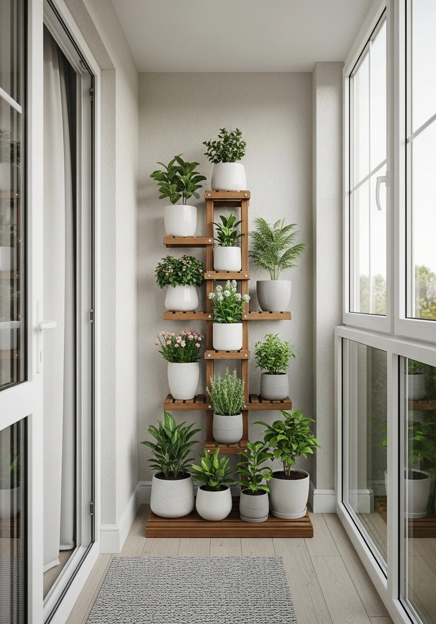 Tiered Plant Stand Balcony Garden