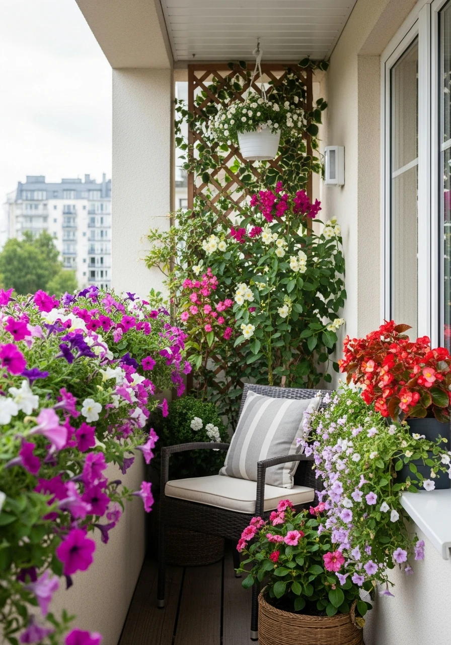 Flowering Balcony Garden Oasis