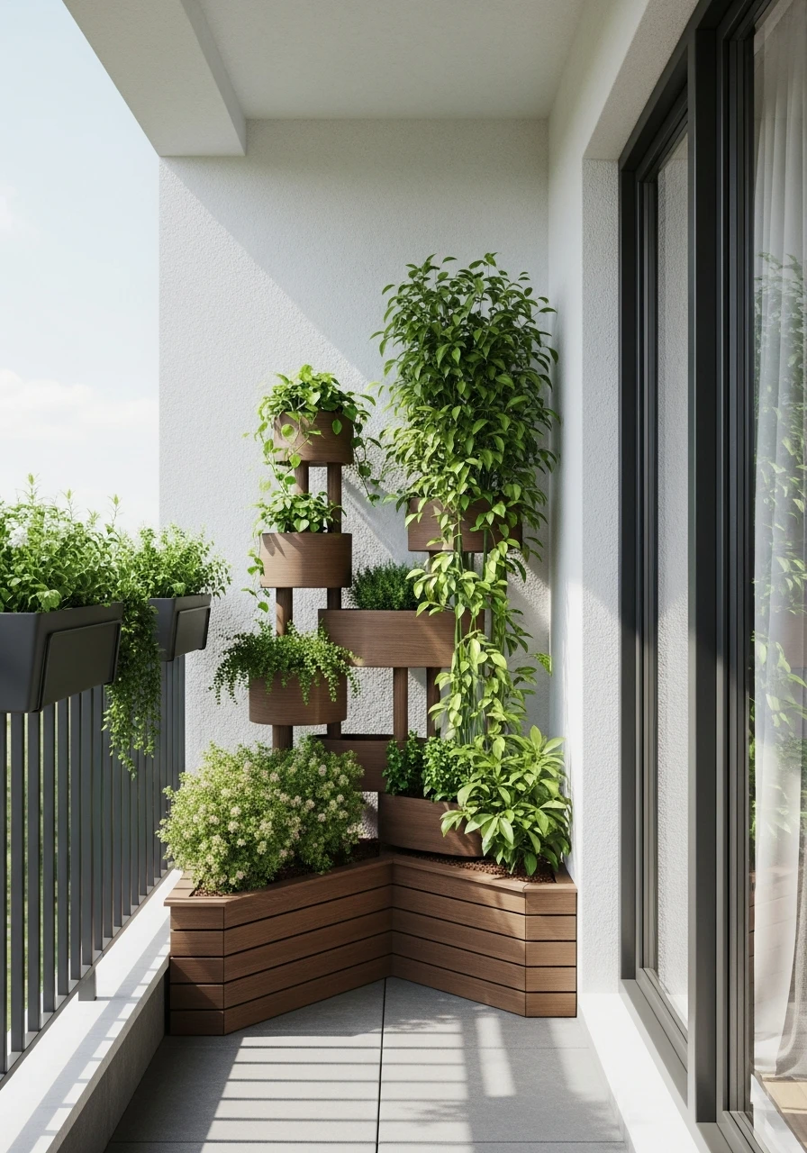Corner Balcony Garden Layout