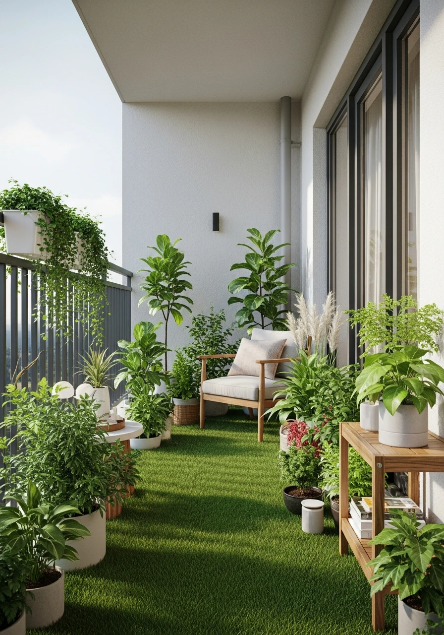 Artificial Grass Balcony Garden