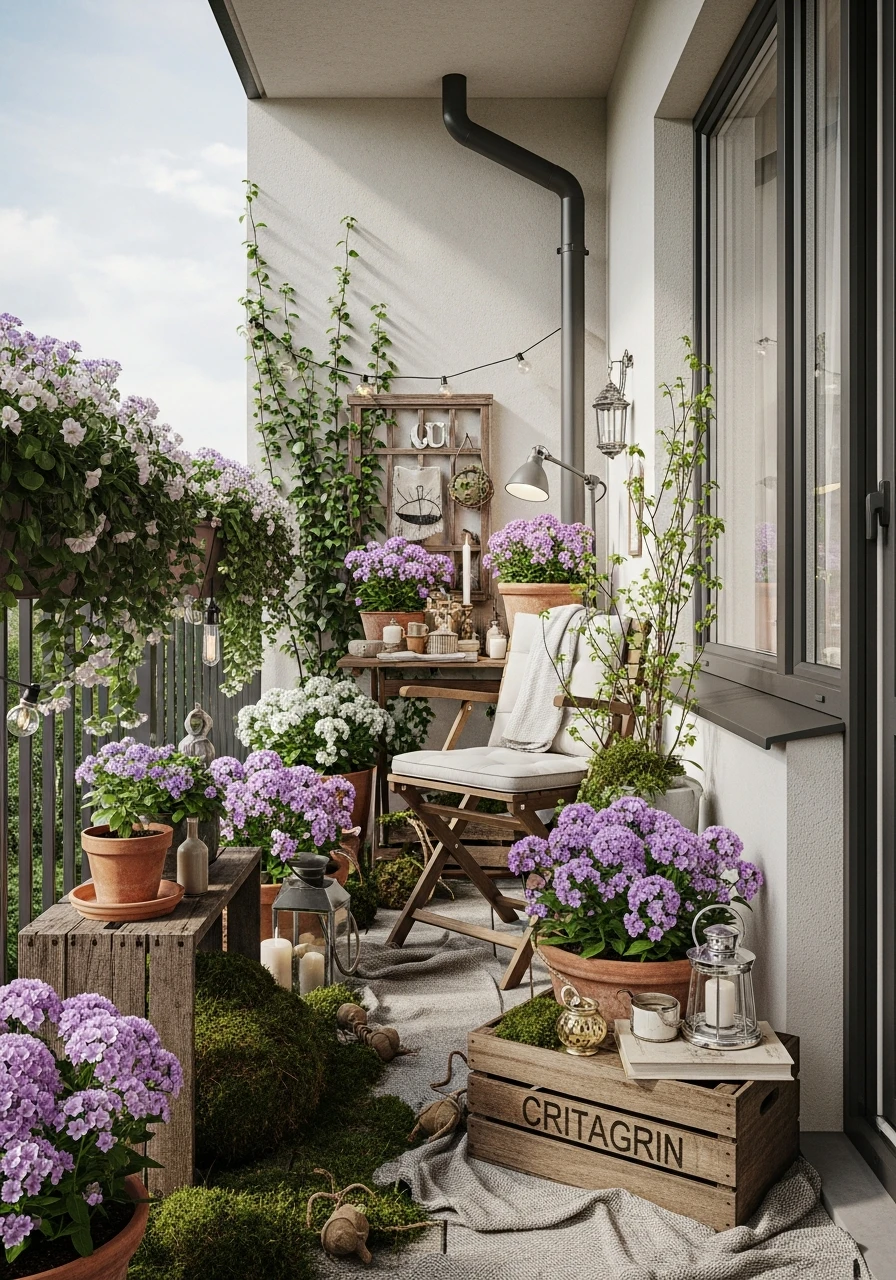 Cottagecore Balcony Garden