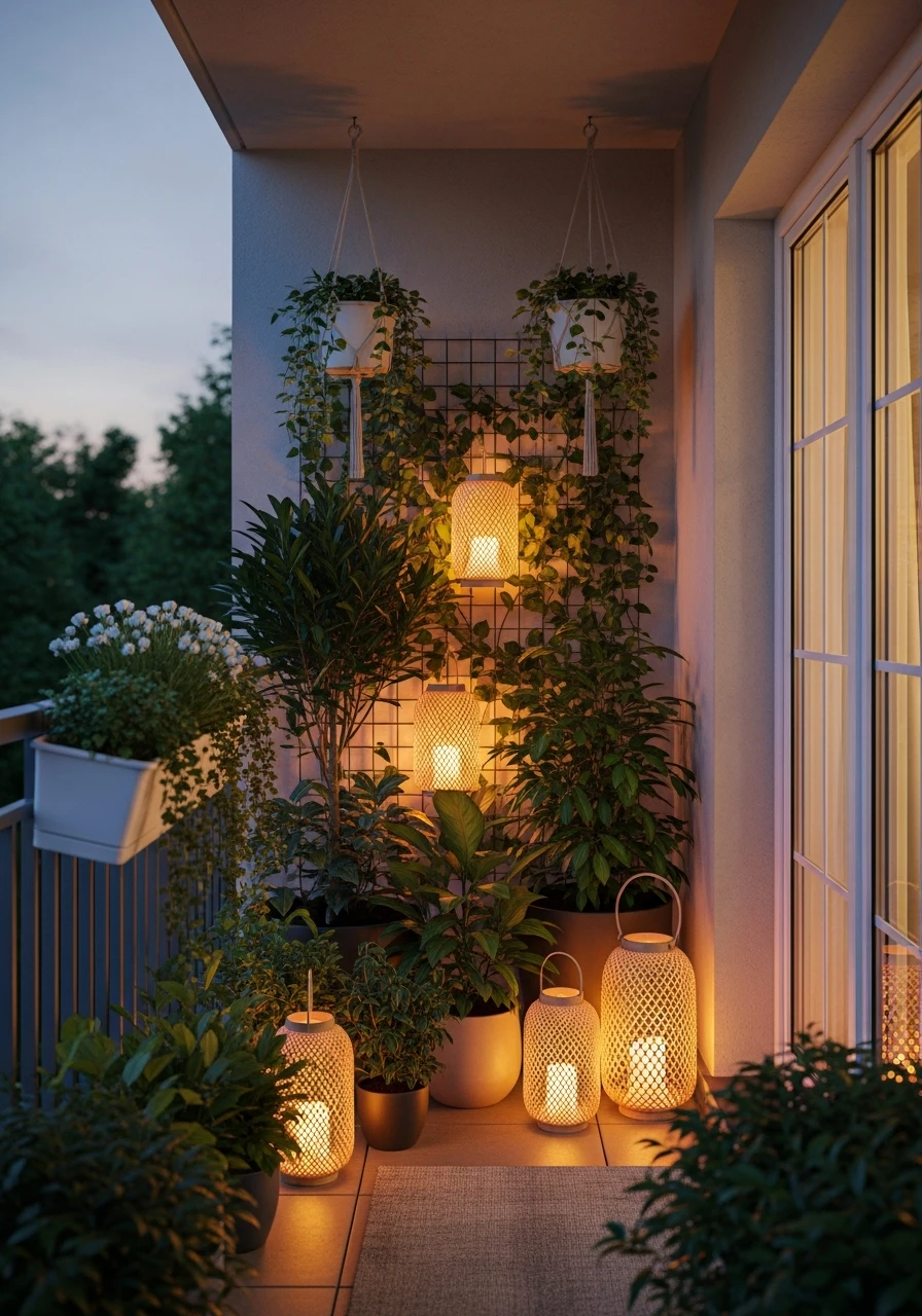 Hanging Lantern Balcony Garden
