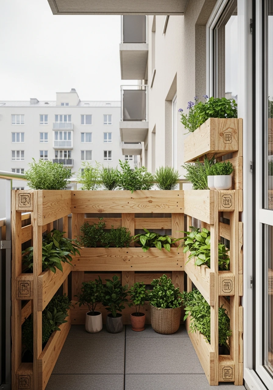 DIY Pallet Planter Balcony Garden