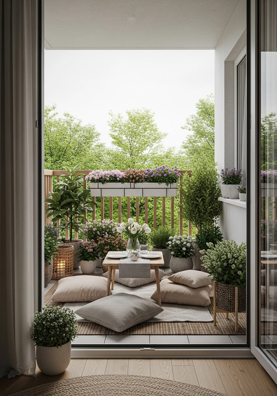 Balcony Garden Picnic Setup