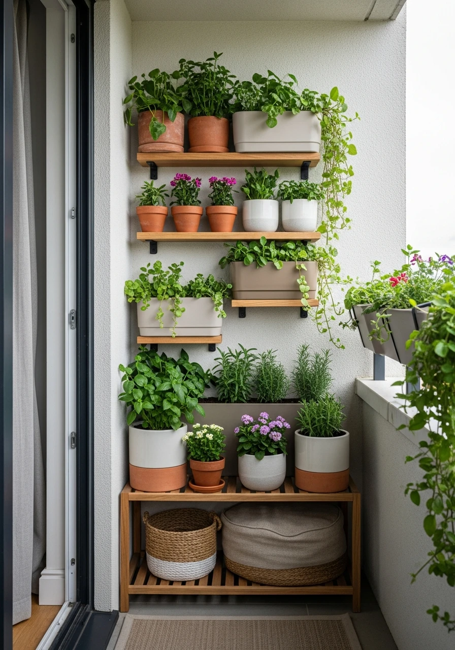 Multi-Level Planter Balcony Garden