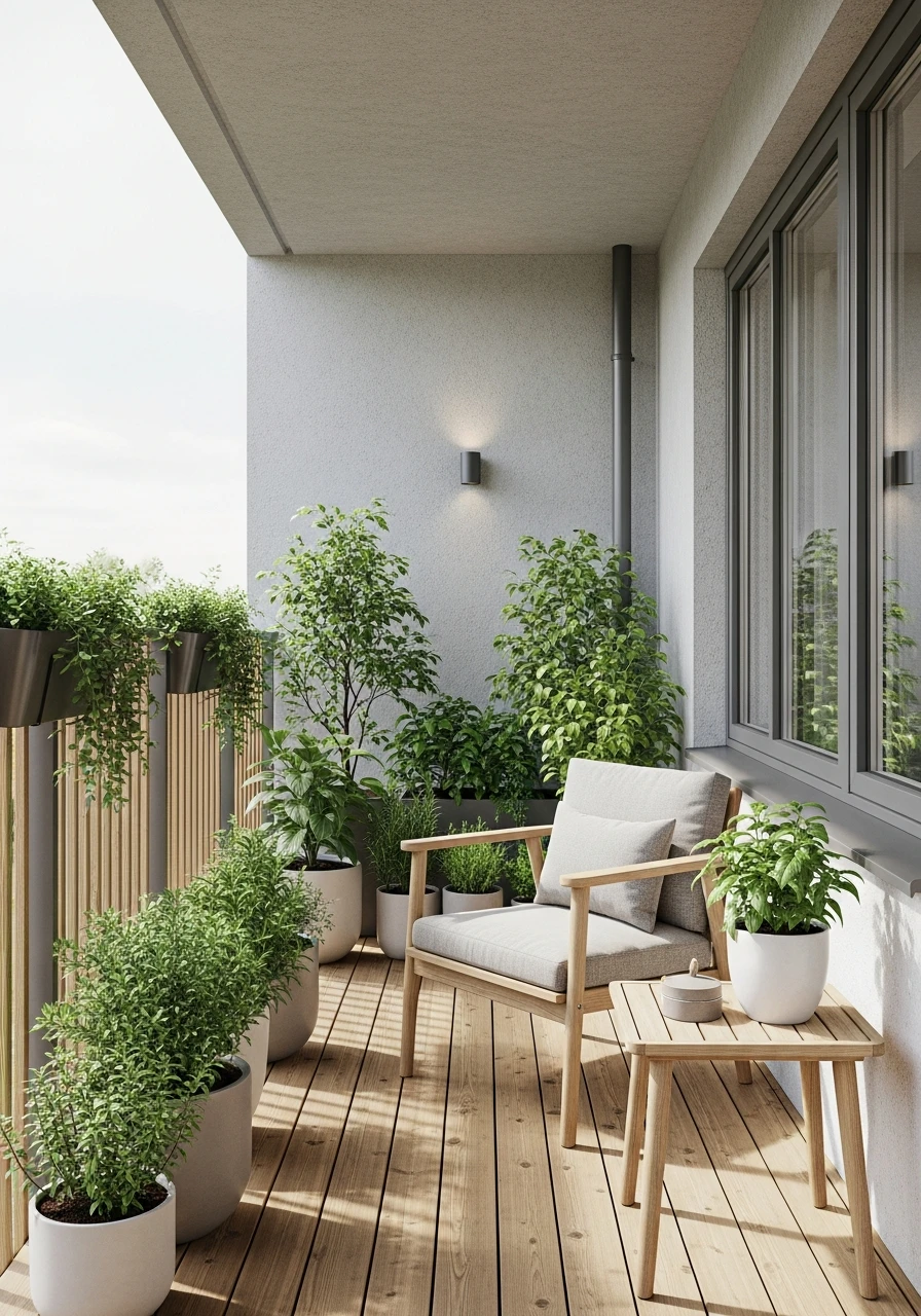 Scandinavian Style Balcony Garden