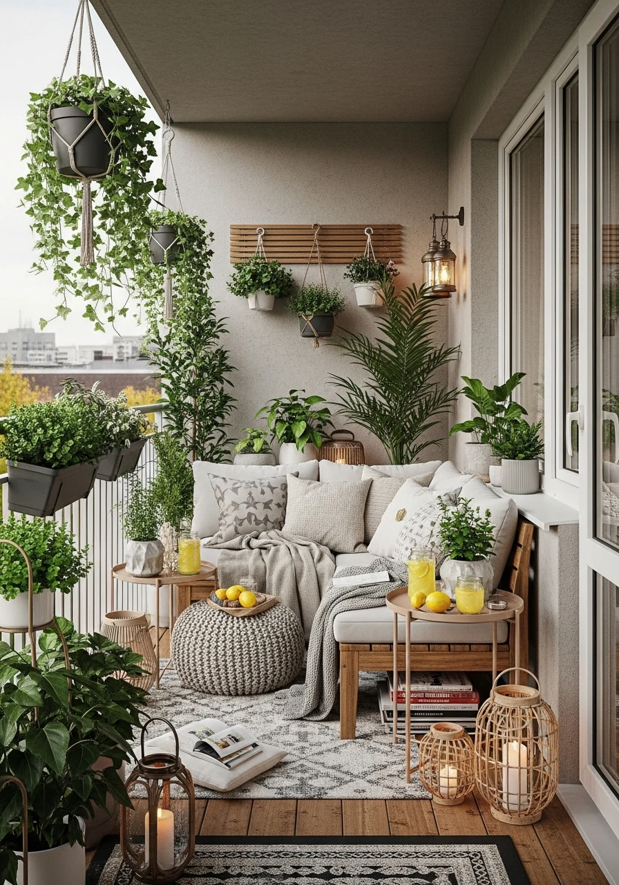 Maximalist Comfort Balcony Garden