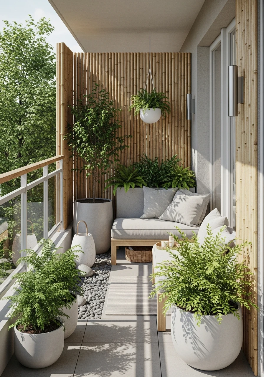 Zen Minimalist Balcony Garden