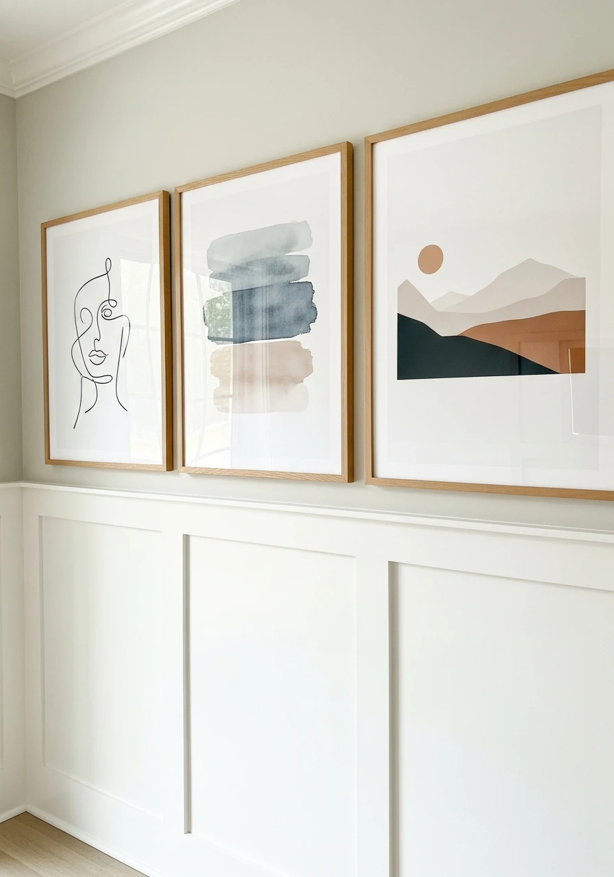 Minimalist Art Prints - 30 Budget Ideas for a Stunning Bead Board Entry Wall