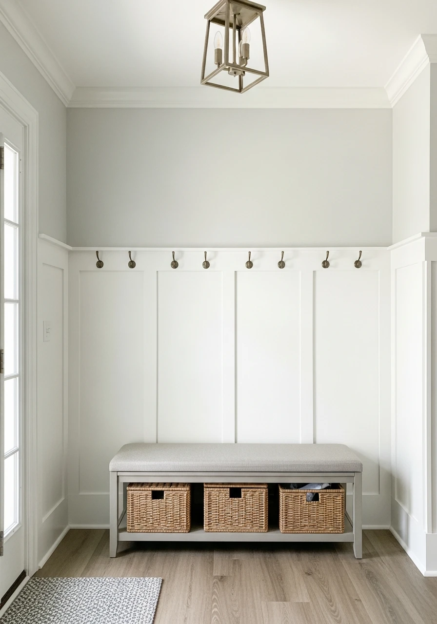 Vertical Stripes Trick - 30 Budget Ideas for a Stunning Bead Board Entry Wall