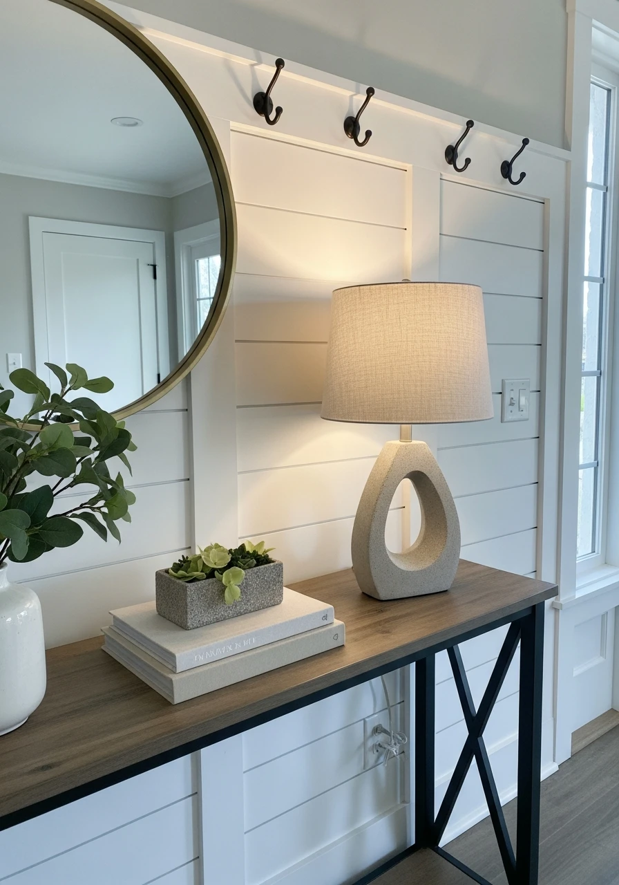 Small Table Lamp - 30 Budget Ideas for a Stunning Bead Board Entry Wall