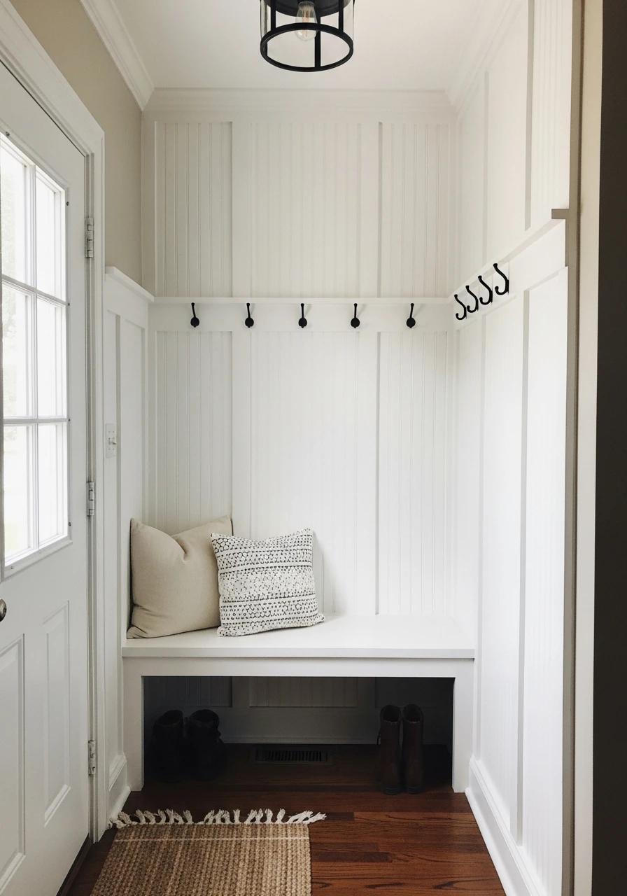 Full Wall Coverage - 30 Budget Ideas for a Stunning Bead Board Entry Wall