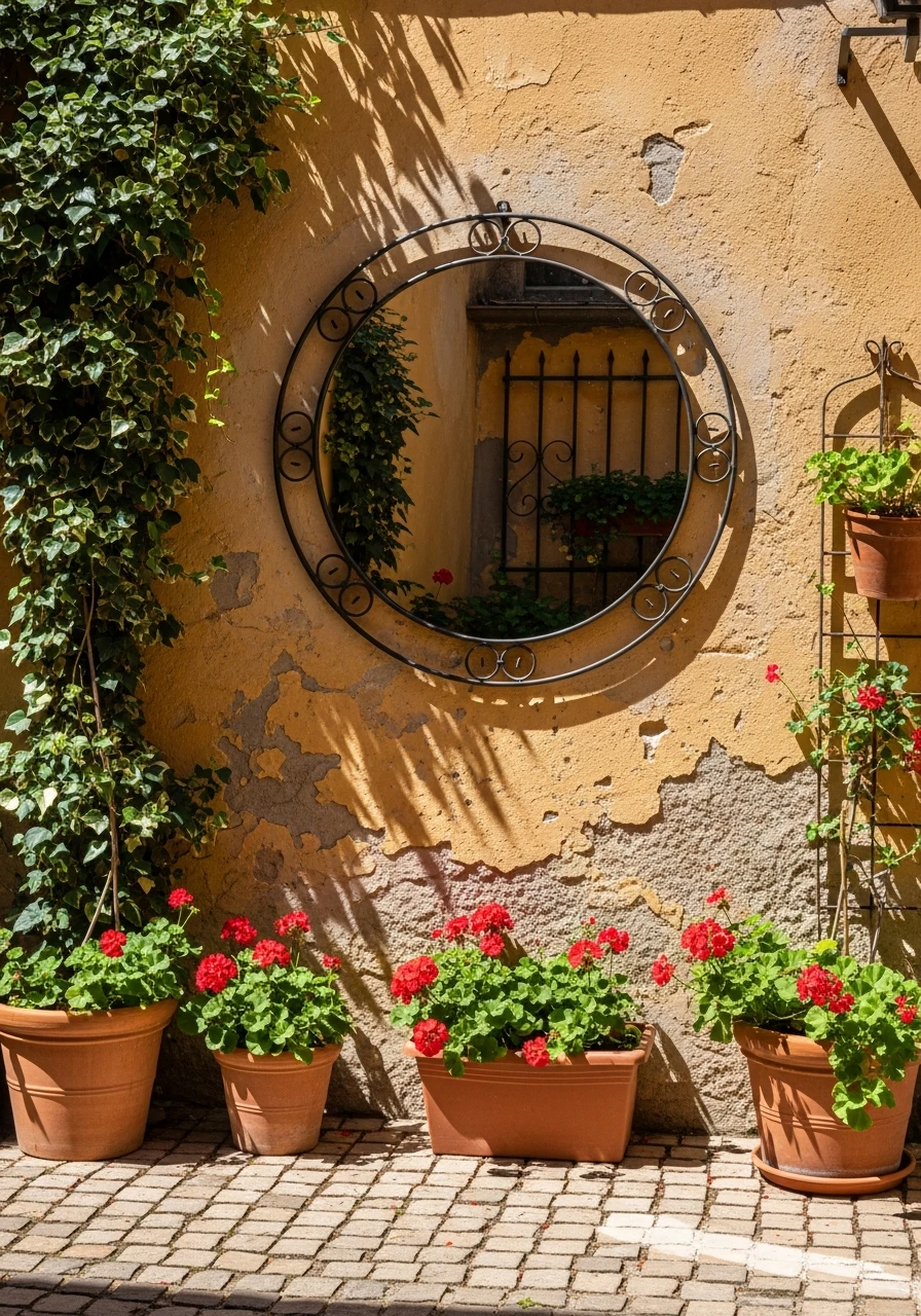 Hang a Decorative Mirror - 50 Budget European Backyard Ideas That Look High-End