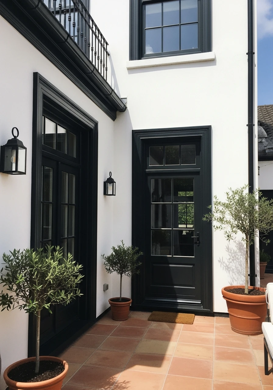 Use Black Trim Accents - 50 Budget European Backyard Ideas That Look High-End