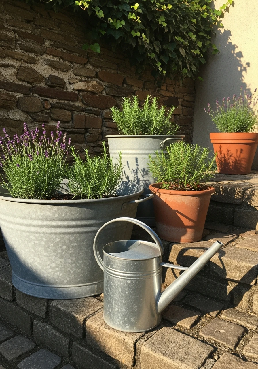 Use Galvanized Decor - 50 Budget European Backyard Ideas That Look High-End