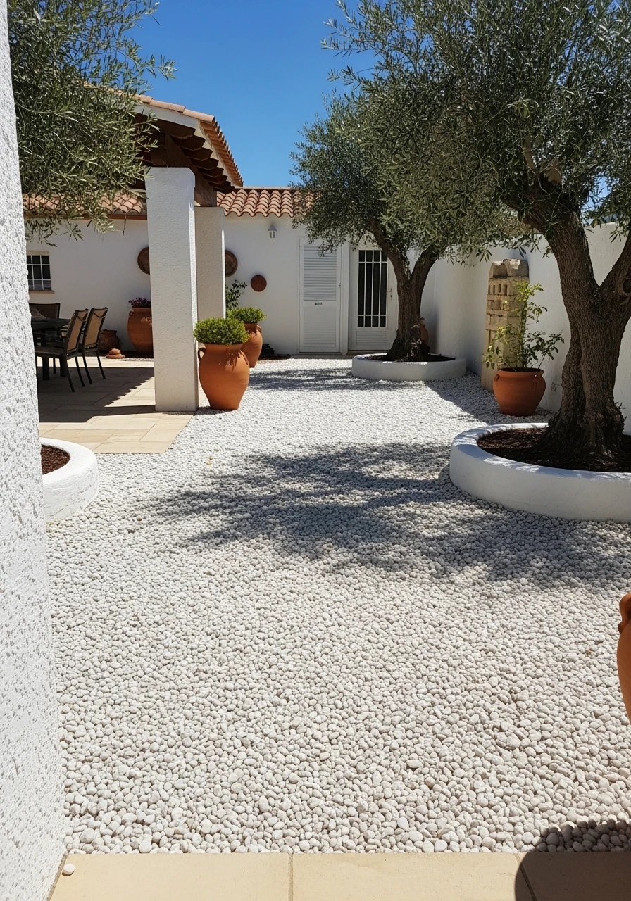 Use White Pea Gravel - 50 Budget European Backyard Ideas That Look High-End