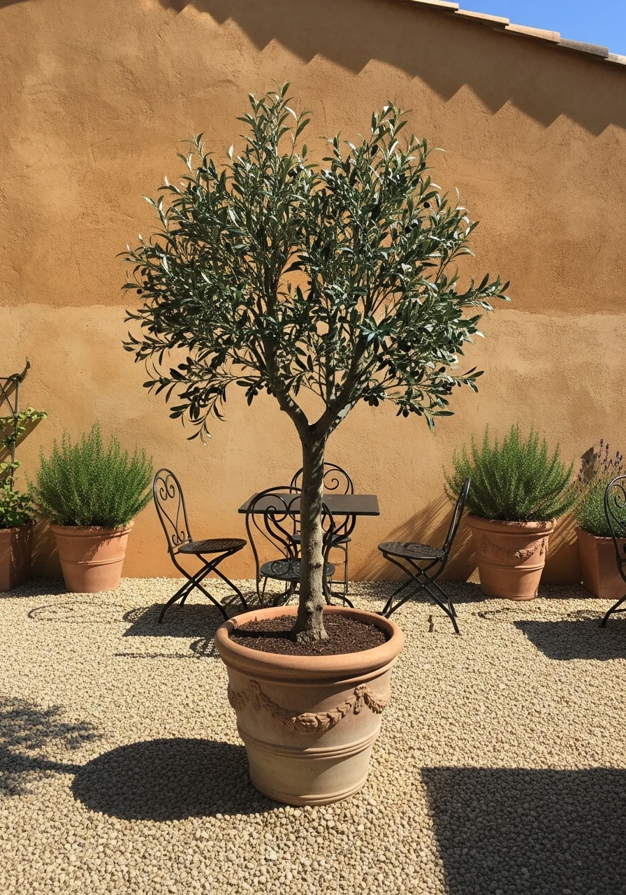 Add a Faux Olive Tree - 50 Budget European Backyard Ideas That Look High-End