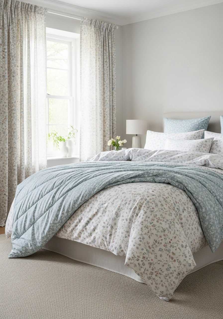 Liberty Print Micro-Floral Bedding With Soft Layers