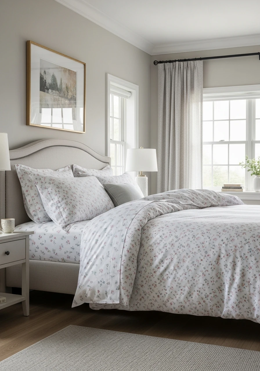 Dainty Micro-Floral Sheets For Romantic Bedrooms