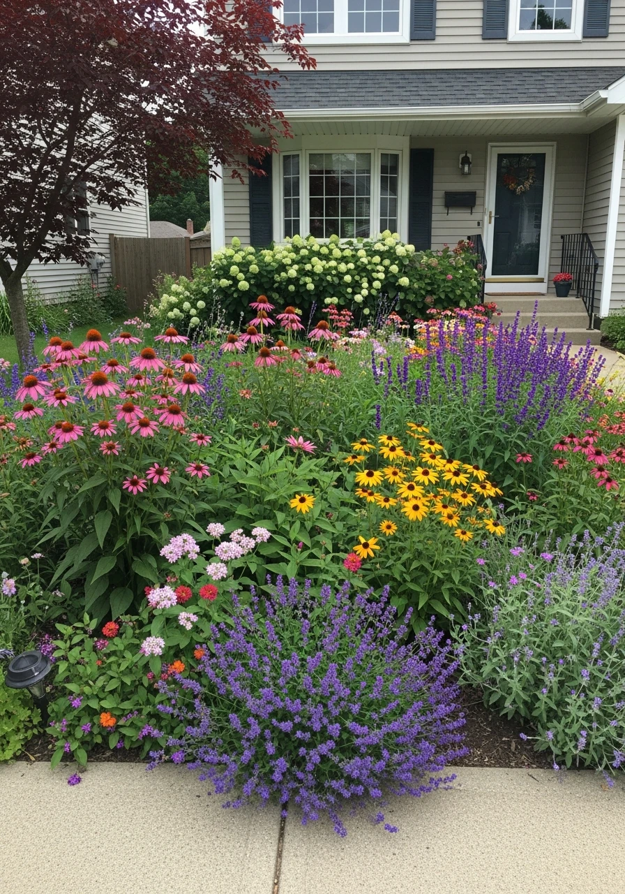 14. Pollinator-Friendly Front Yard Garden