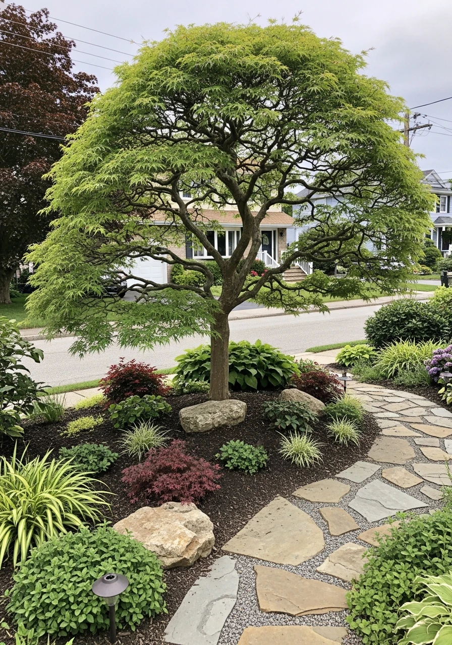 29. Sculptural Accent Tree Front Garden