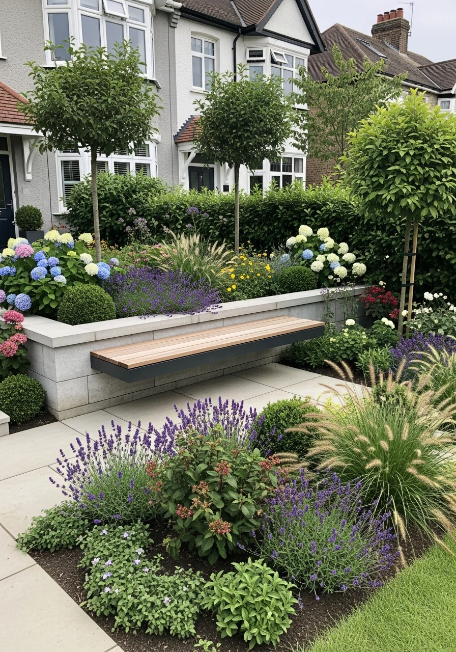 36. Floating Bench Front Yard Garden