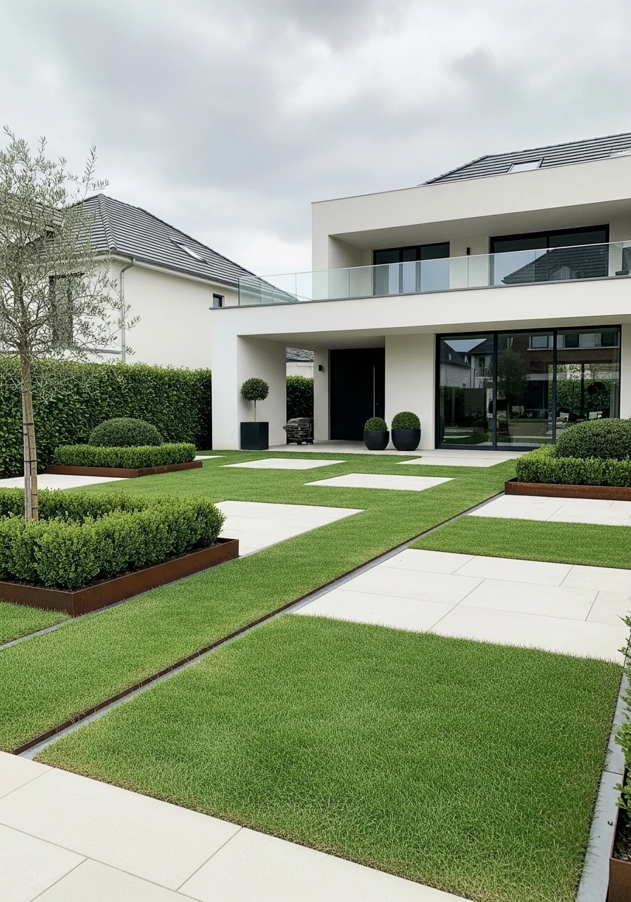 49. Architectural Grass and Steel Edging Garden