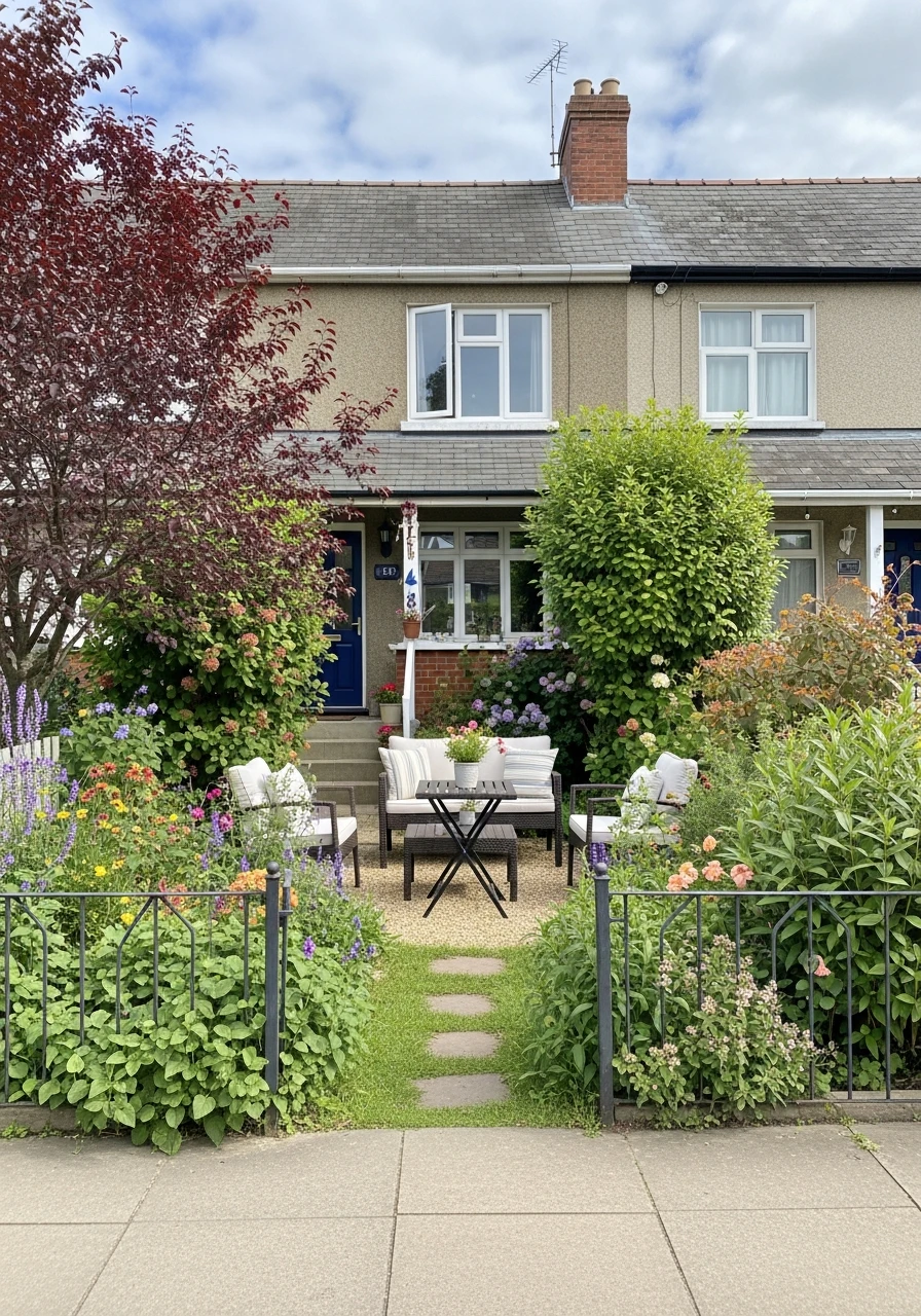 7. Social Seating Front Yard Garden