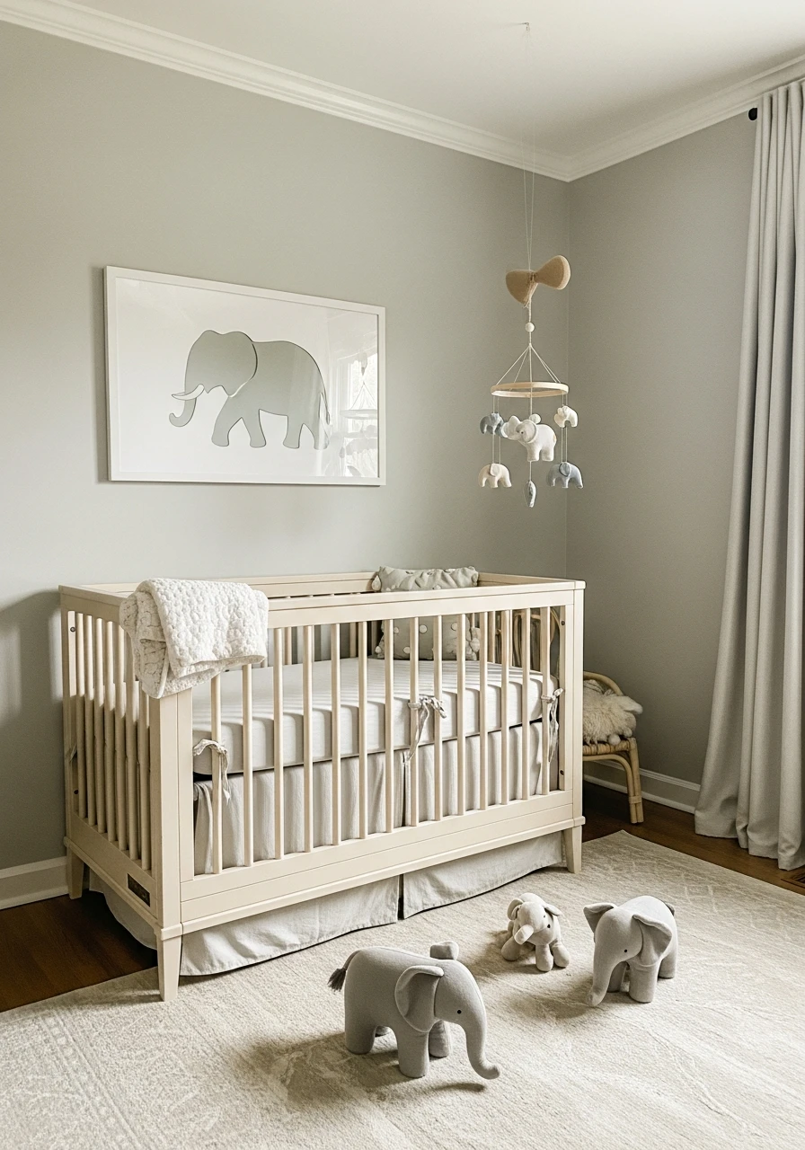 Sweet Elephant Nursery - 50 Best Gender Neutral Nursery Ideas for Stylish Parents