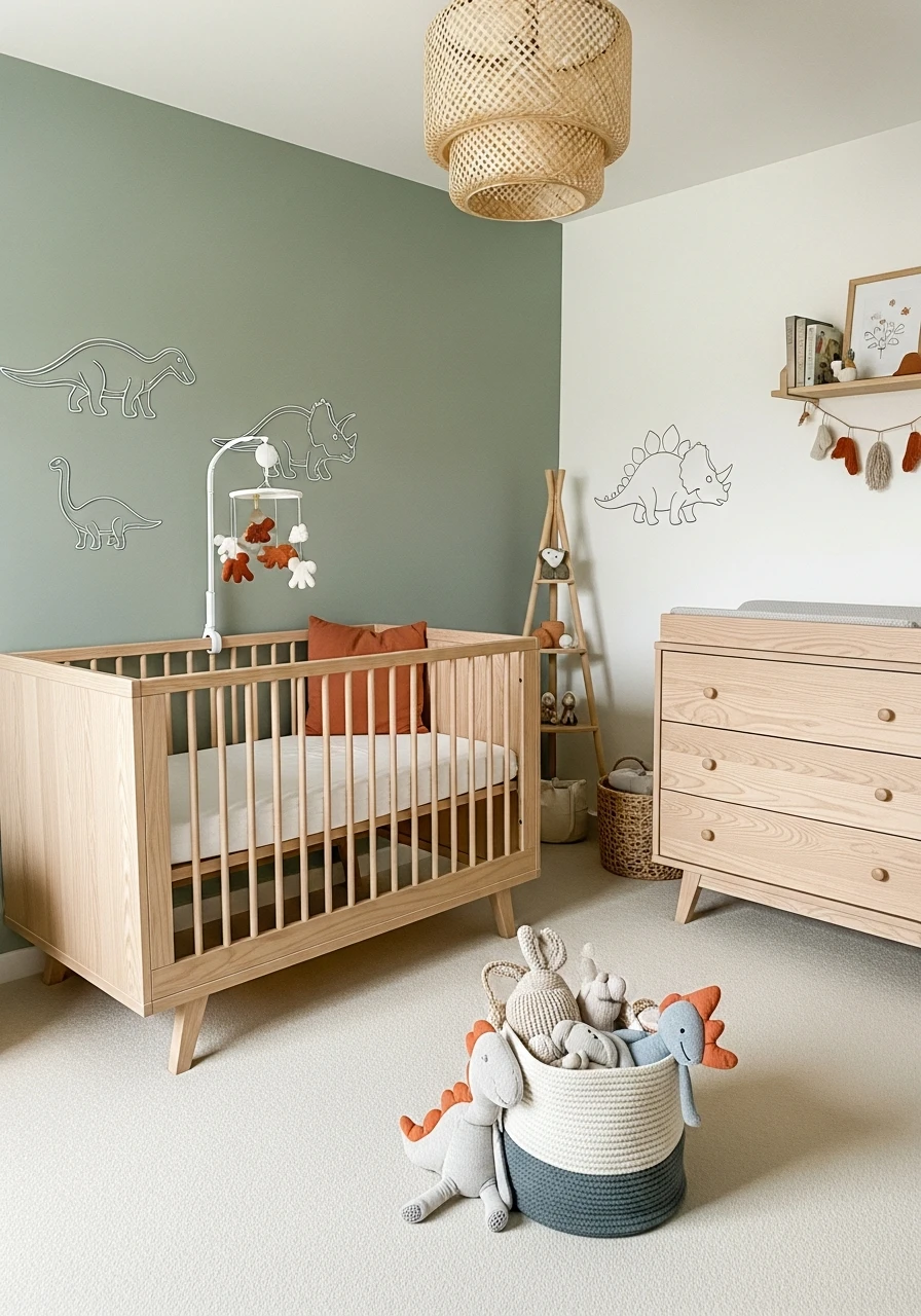 Neutral Dinosaur Adventure - 50 Best Gender Neutral Nursery Ideas for Stylish Parents