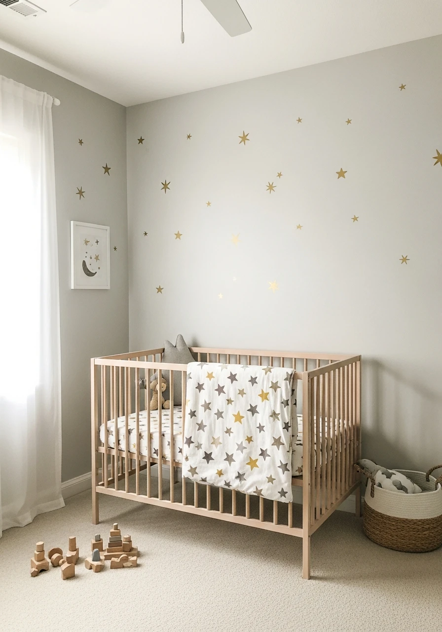 Dreamy Twinkle Star Space - 50 Best Gender Neutral Nursery Ideas for Stylish Parents
