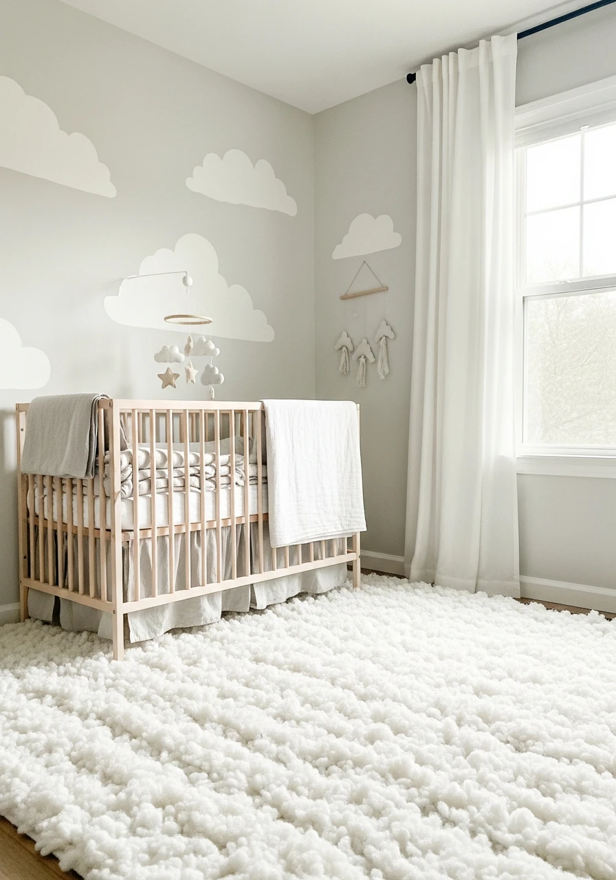 Soft Cloud Floating Look - 50 Best Gender Neutral Nursery Ideas for Stylish Parents