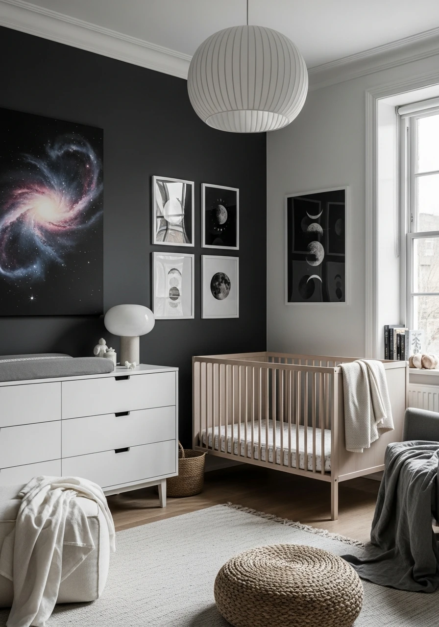 Modern Cosmic Galaxy - 50 Best Gender Neutral Nursery Ideas for Stylish Parents