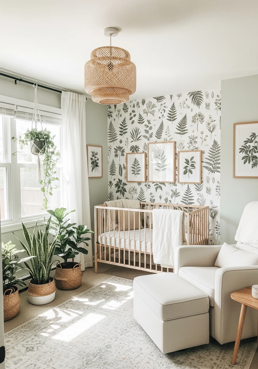 Fresh Botanical Garden Look - 50 Best Gender Neutral Nursery Ideas for Stylish Parents