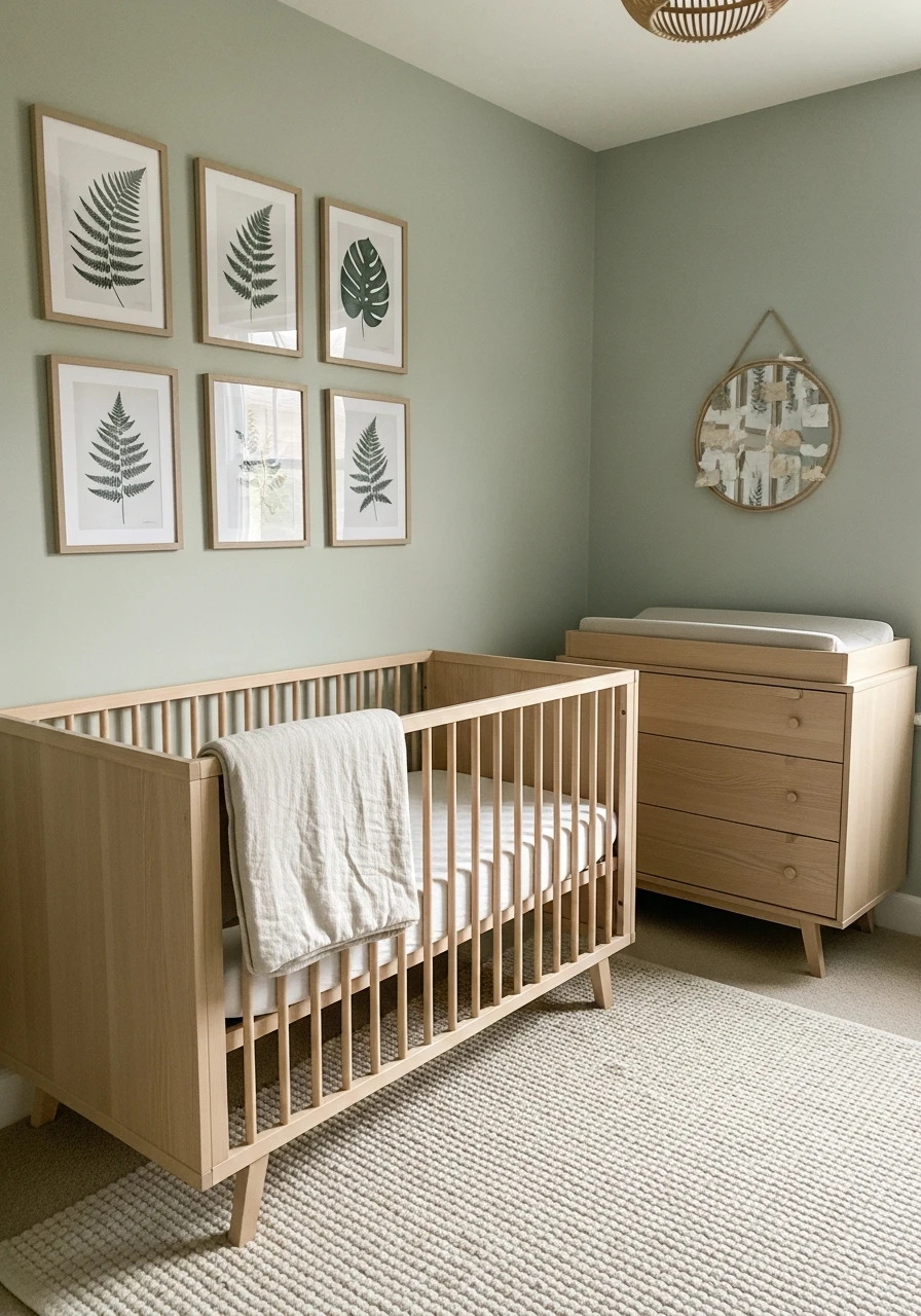 Calming Sage Green Walls - 50 Best Gender Neutral Nursery Ideas for Stylish Parents