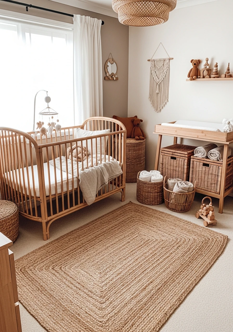 Natural Rattan and Wicker - 50 Best Gender Neutral Nursery Ideas for Stylish Parents