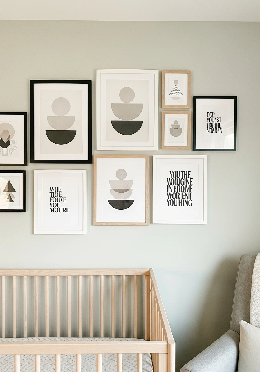 Easy Gallery Wall - 50 Best Gender Neutral Nursery Ideas for Stylish Parents