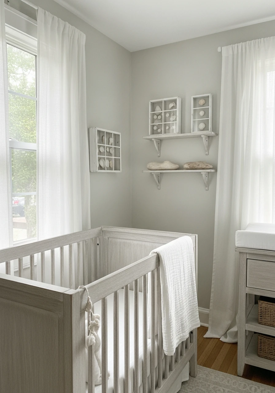 Subtle Seashell Coastal Style - 50 Best Gender Neutral Nursery Ideas for Stylish Parents