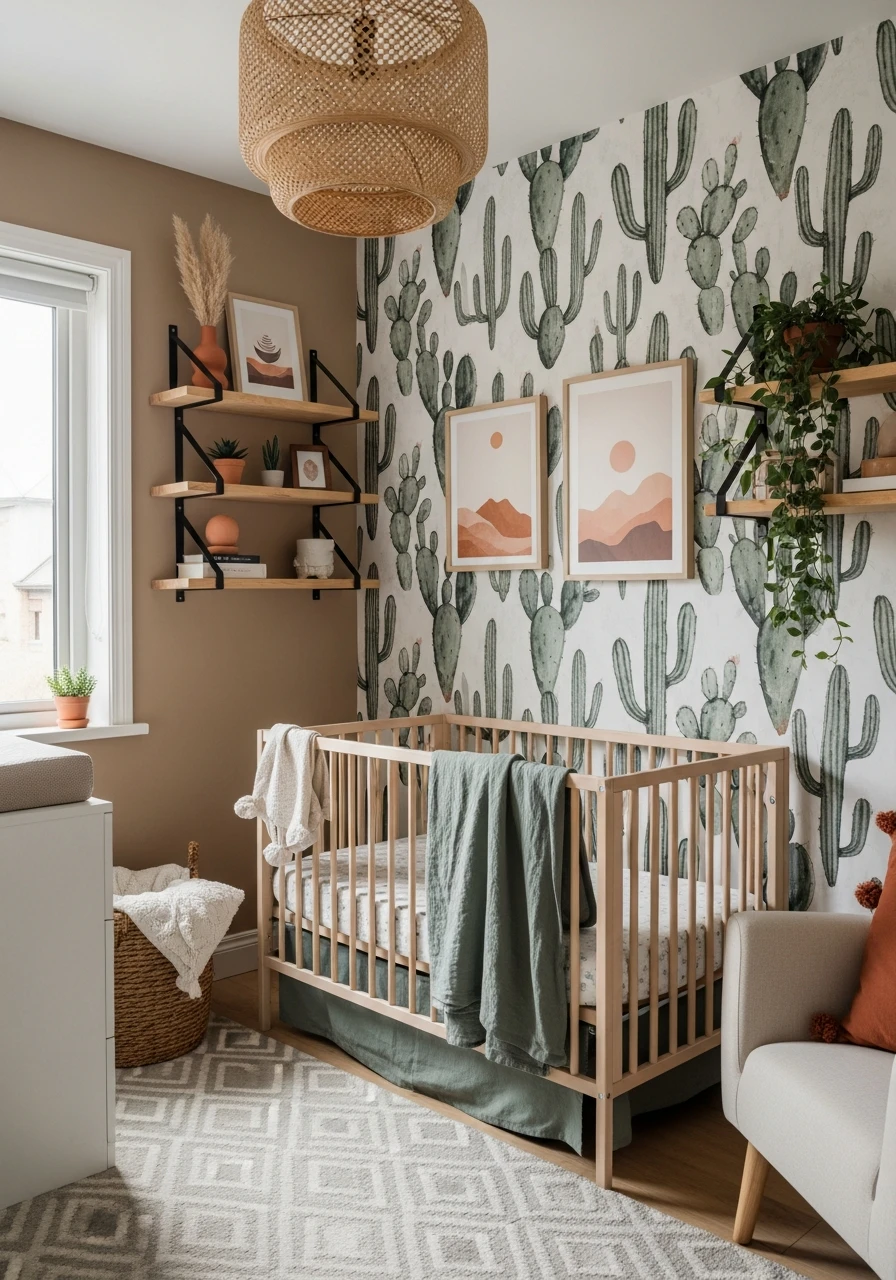 Modern Cactus Desert Look - 50 Best Gender Neutral Nursery Ideas for Stylish Parents