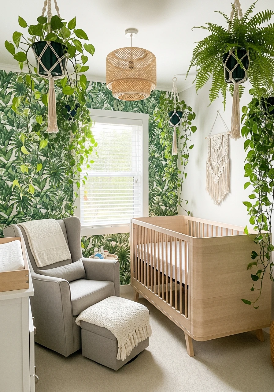 Layered Rainforest Canopy - 50 Best Gender Neutral Nursery Ideas for Stylish Parents