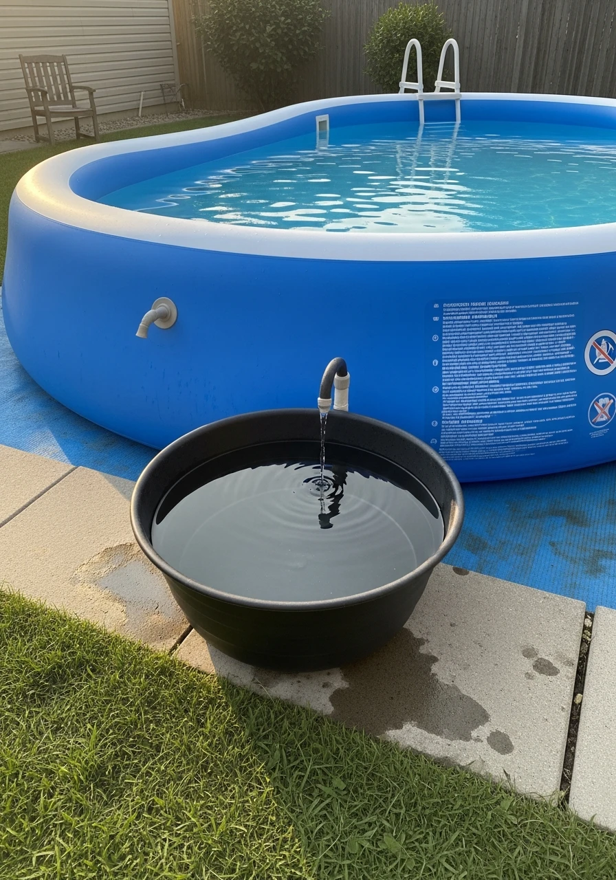 Create a Foot Rinse Station - 25 Stylish Inflatable Pool Ideas for a High-End Backyard Look