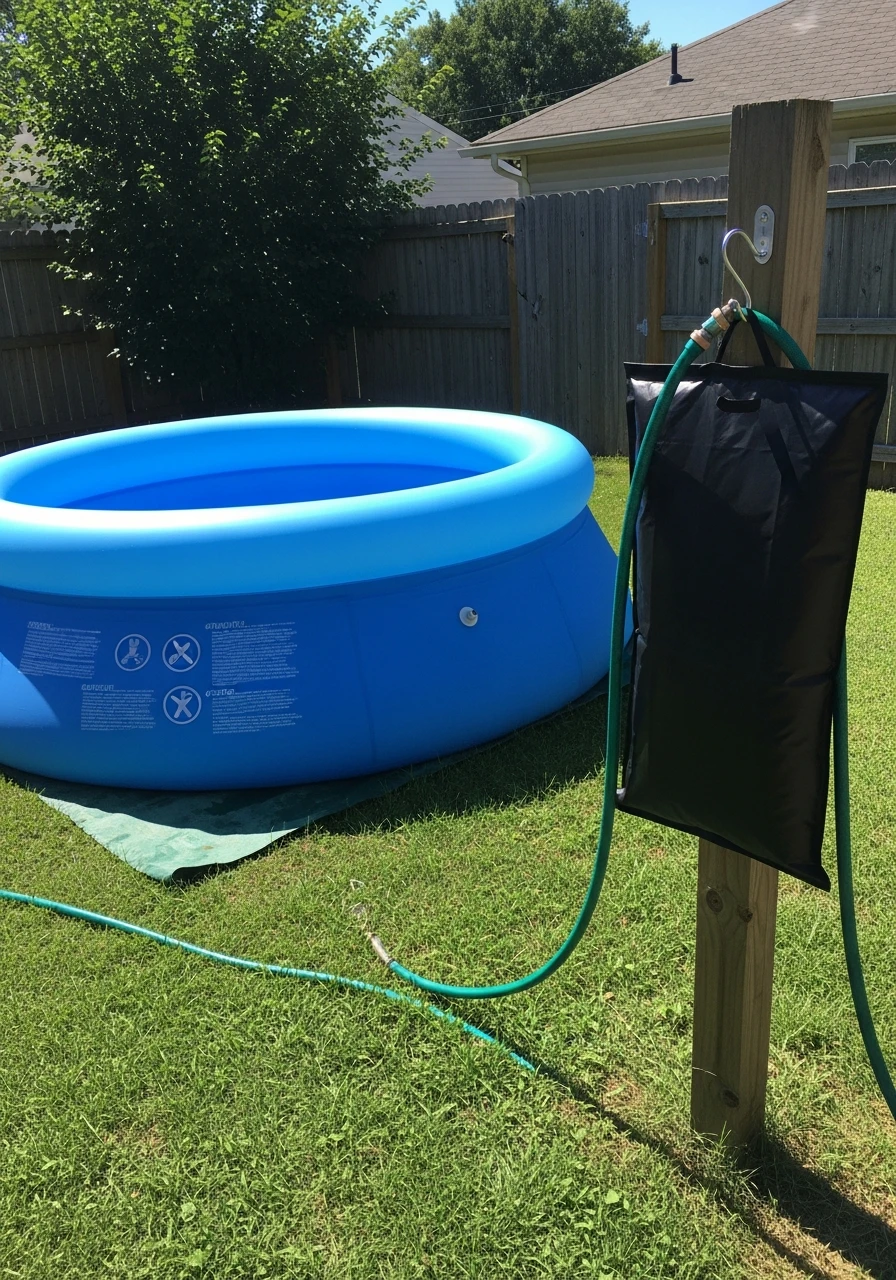 Install a Solar Shower - 25 Stylish Inflatable Pool Ideas for a High-End Backyard Look