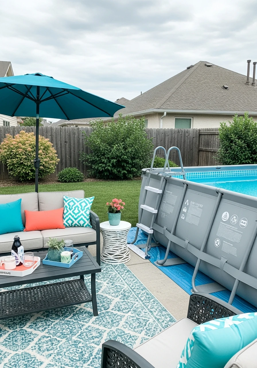 Outdoor Throw Pillows - 25 Stylish Inflatable Pool Ideas for a High-End Backyard Look