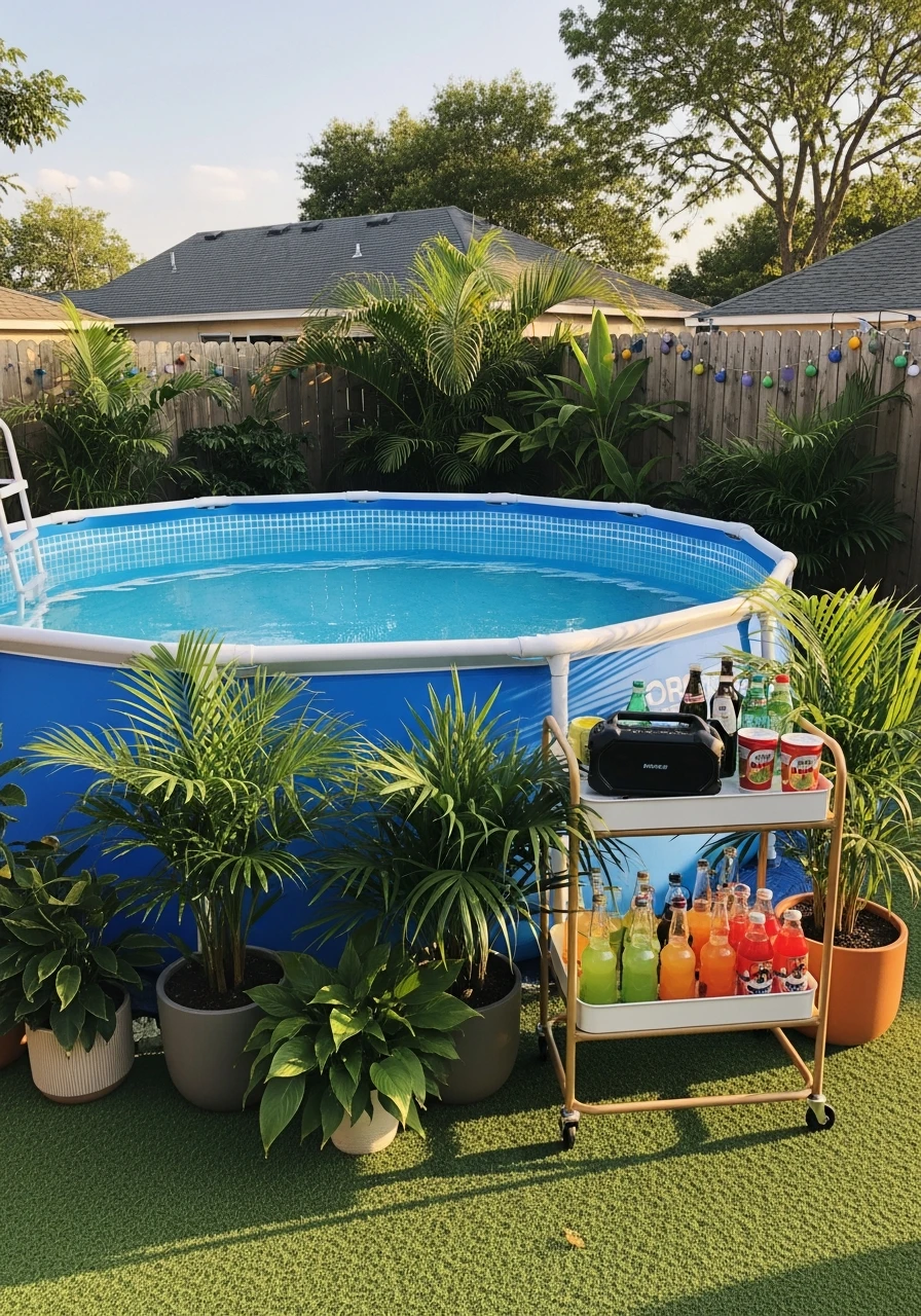 Set Up a Music Vibe - 25 Stylish Inflatable Pool Ideas for a High-End Backyard Look