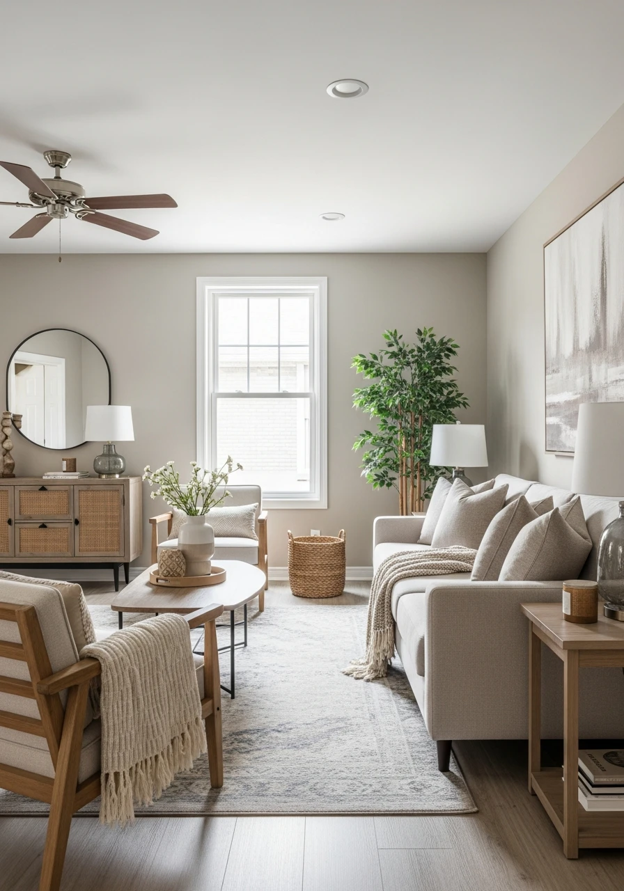 36. Warm Putty Neutral Living Room