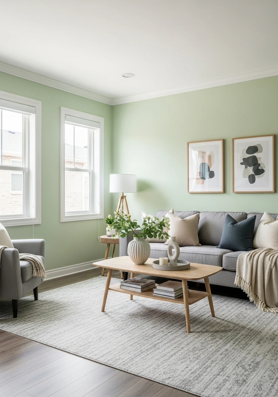 37. Pale Pistachio Fresh Living Room